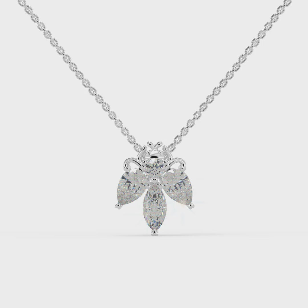 1.50 DEW Multi Shape White Moissanite Pendant in 925 Sterling Silver