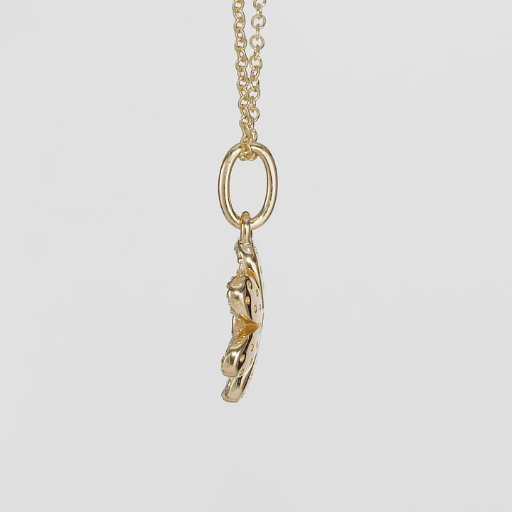 0.14 Cts White Diamond Pendant in 14K Yellow Gold