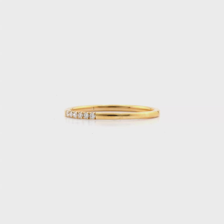 0.07 Cts White Diamond Ring in 14K Yellow Gold