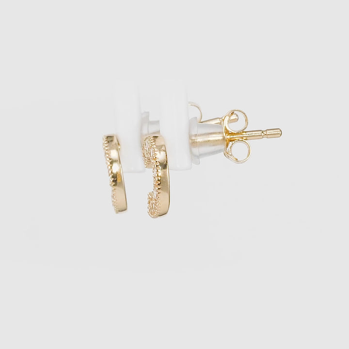 0.11 Cts White Diamond Earring in 14K Yellow Gold