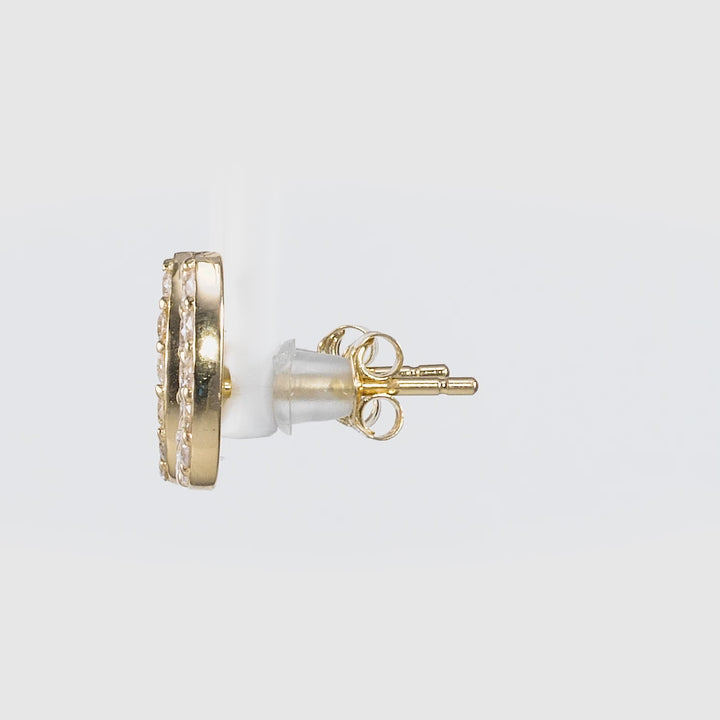 0.55 Cts White Diamond Earring in 14K Yellow Gold
