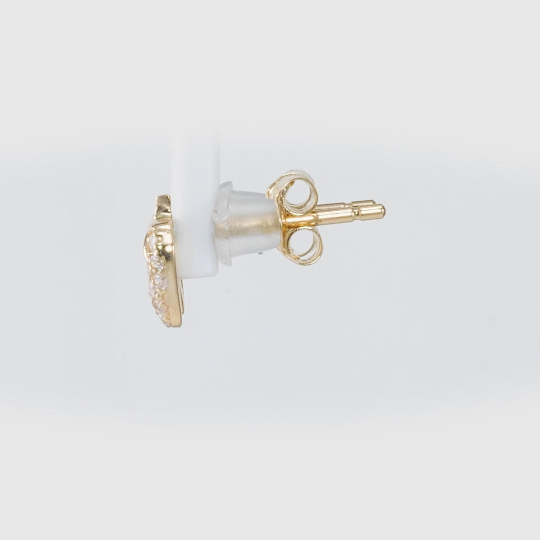 0.13 Cts White Diamond Earring in 14K Yellow Gold