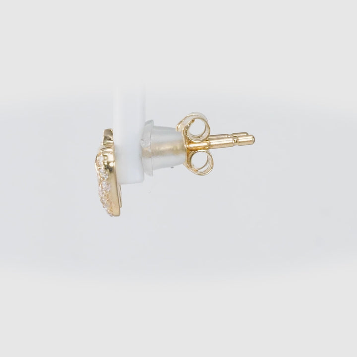 0.13 Cts White Diamond Earring in 14K Yellow Gold