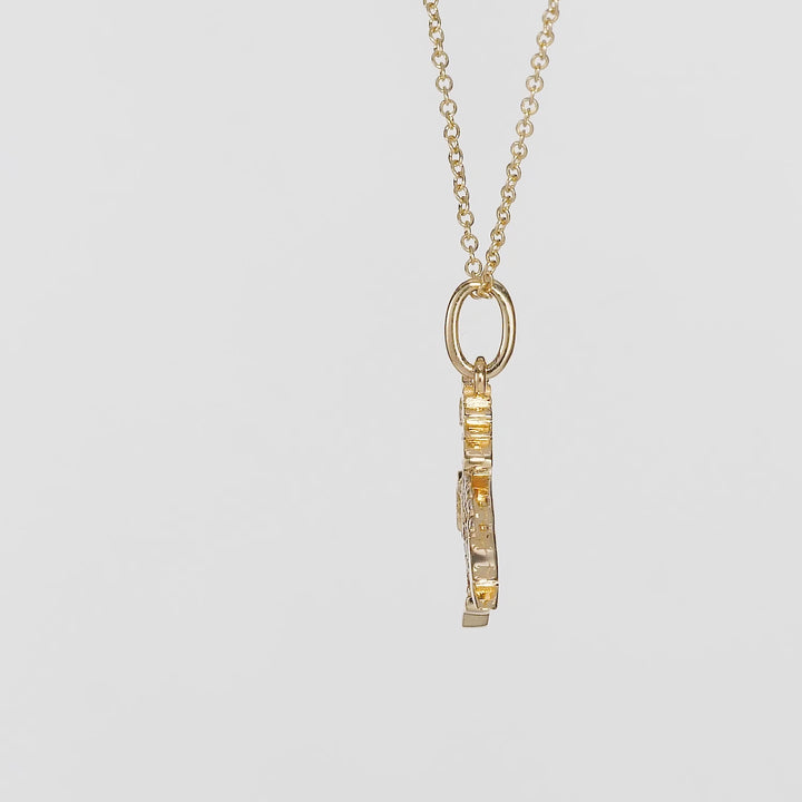 0.13 Cts White Diamond Pendant in 14K Yellow Gold