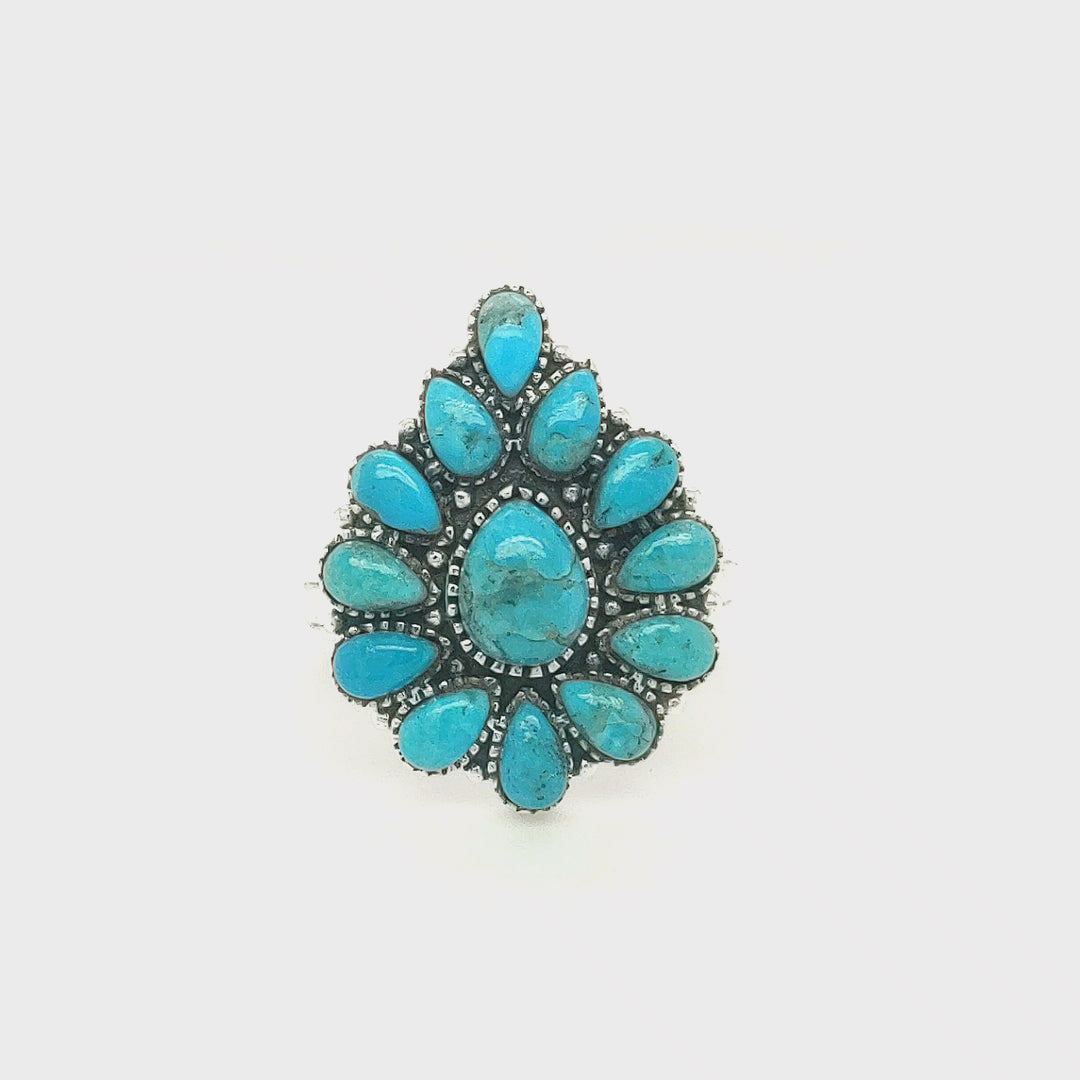 4.55 Ctw Turquoise Ring in 925