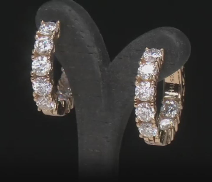 1.60 DEW Moissanite Earring in 925 Yellow Gold Plated