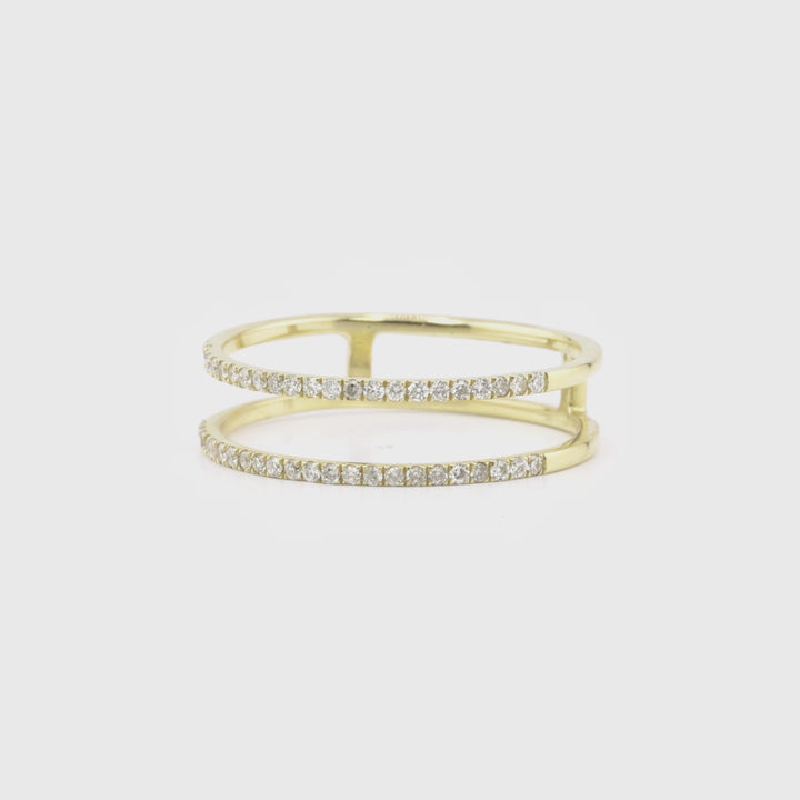 0.2 Cts White Diamond Ring in 14K Yellow Gold