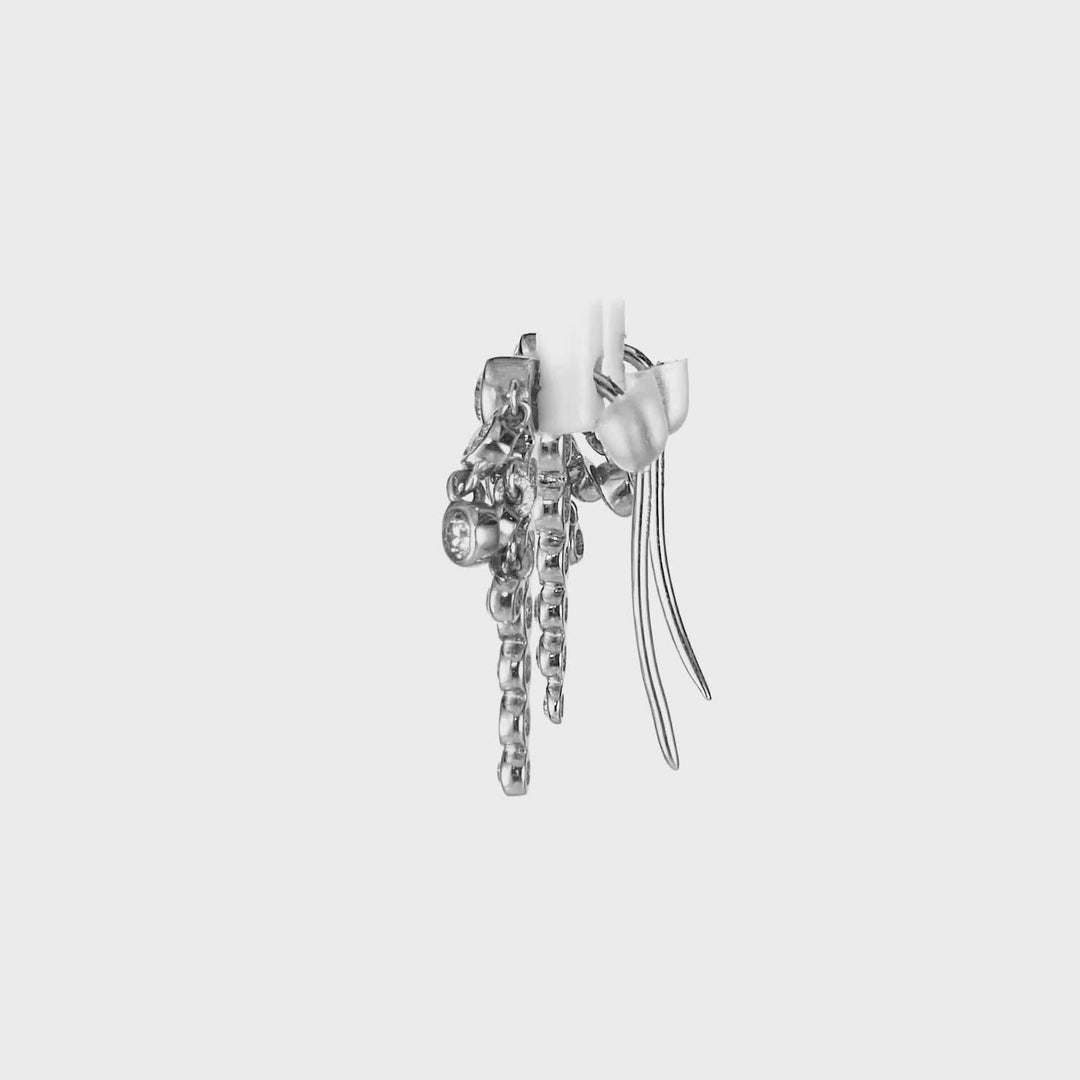 0.57 Cts White Diamond Earring in 14K White Gold