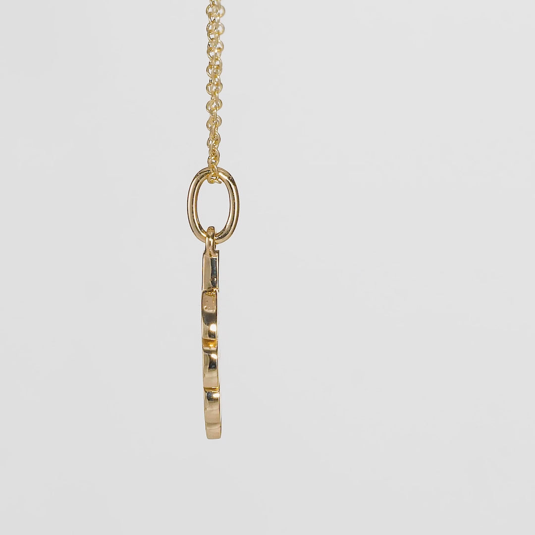 0.08 Cts White Diamond Pendant in 14K Yellow Gold