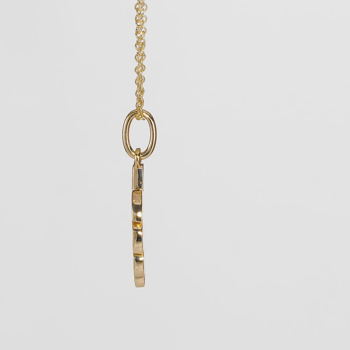 0.08 Cts White Diamond Pendant in 14K Yellow Gold