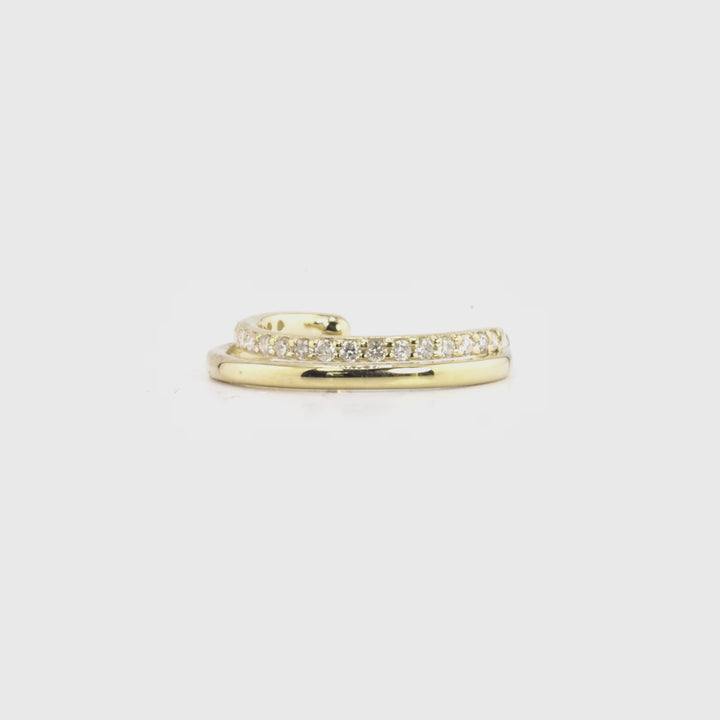 0.09 Cts White Diamond One Side Ear Cuff in 14K Yellow Gold