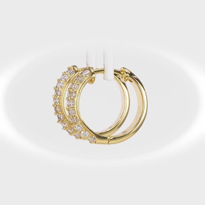 1.52 Cts Lab Grown Diamond Hoop Earring in 925 Yellow Gold Plated