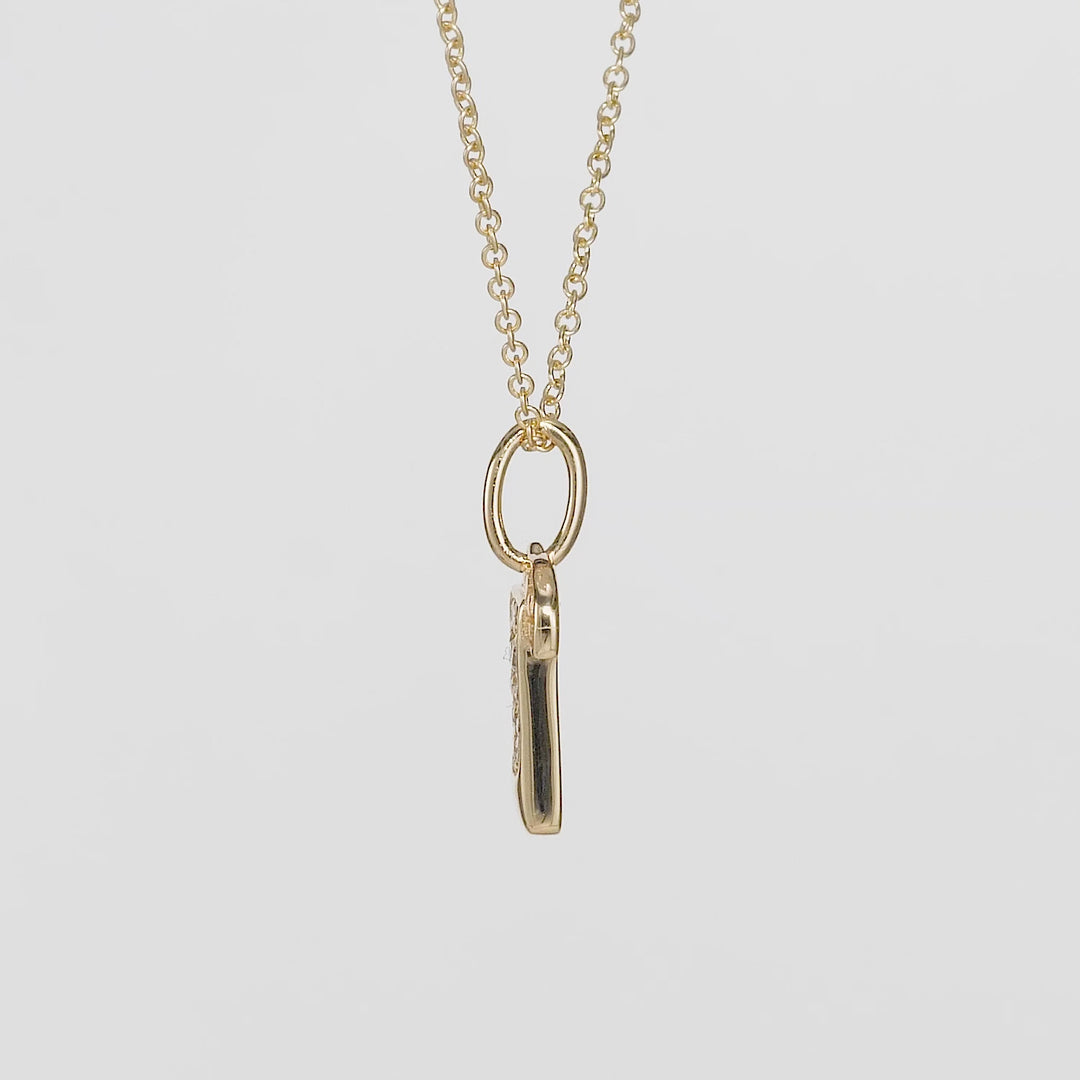 0.07 Cts White Diamond Pendant in 14K Yellow Gold