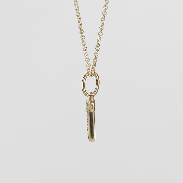 0.07 Cts White Diamond Pendant in 14K Yellow Gold