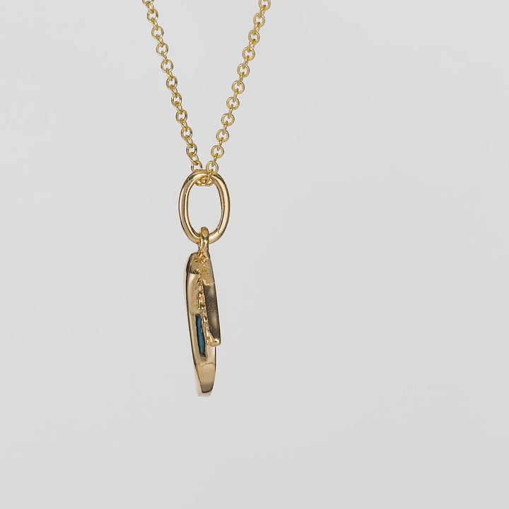 0.02 Cts White Diamond HEEL Pendant in 14K Yellow Gold