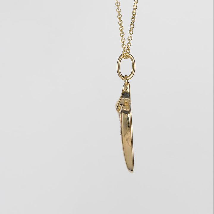 0.21 Cts White Diamond Pendant in 14K Yellow Gold