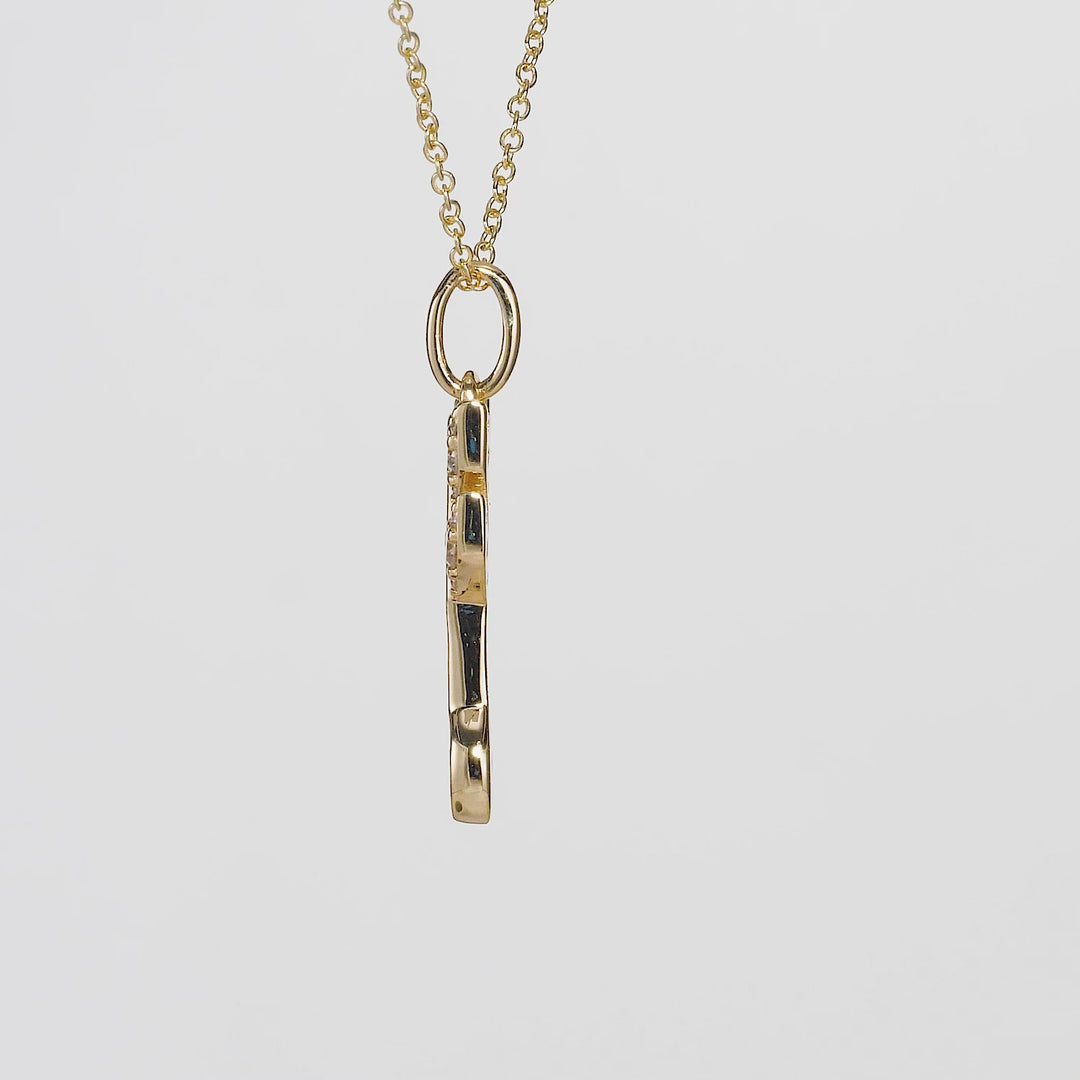0.42 Cts White Diamond ARROW Pendant in 14K Yellow Gold