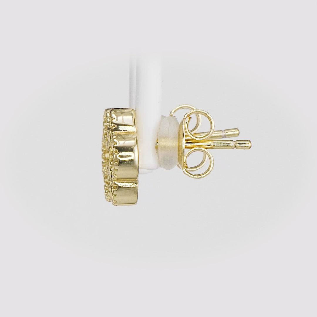 0.59 Cts Lab Grown Diamond Clover Earring in 925 Yellow Gold Plated