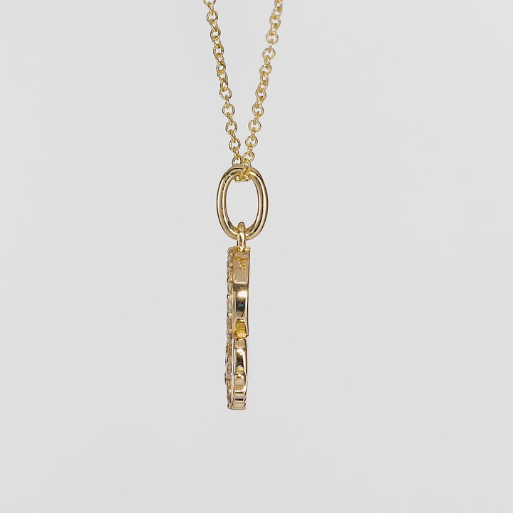 0.15 Cts White Diamond Pendant in 14K Yellow Gold