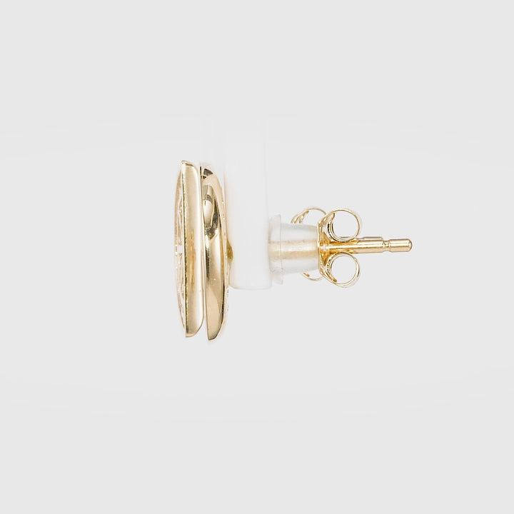 0.17 Cts White Diamond Earring in 14K Yellow Gold