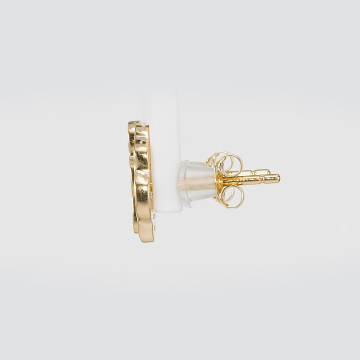 0.19 Cts White Diamond Earring in 14K Yellow Gold