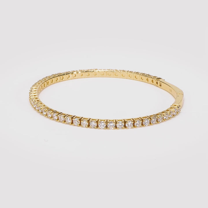 5.17 Cts Lab Grown Diamond Flex Bracelet in 925 Yellow Gold Plated