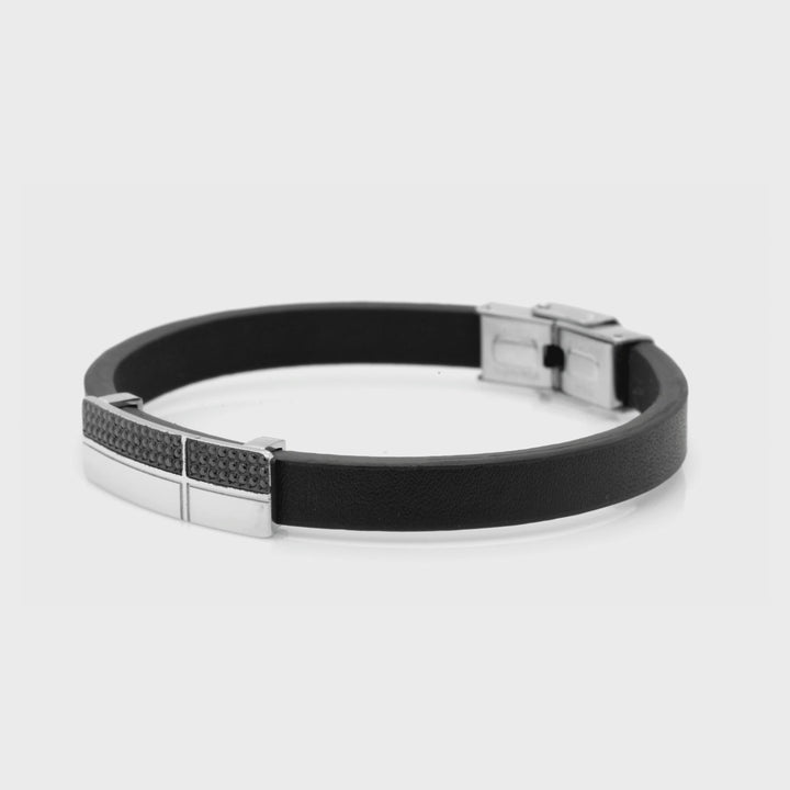 Black CZ Bracelet in Stainless Steel