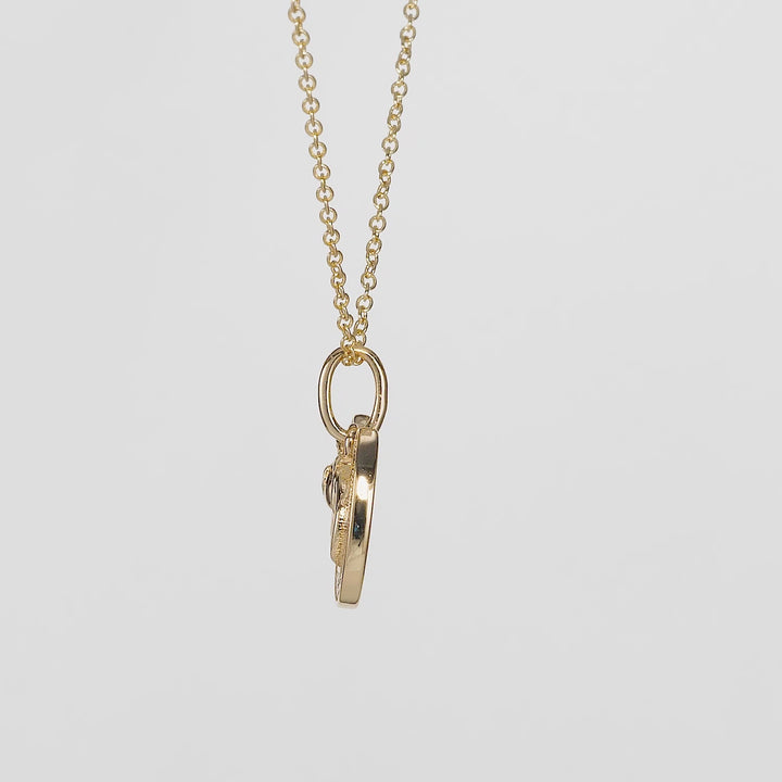 0.12 Cts White Diamond Pendant in 14K Yellow Gold
