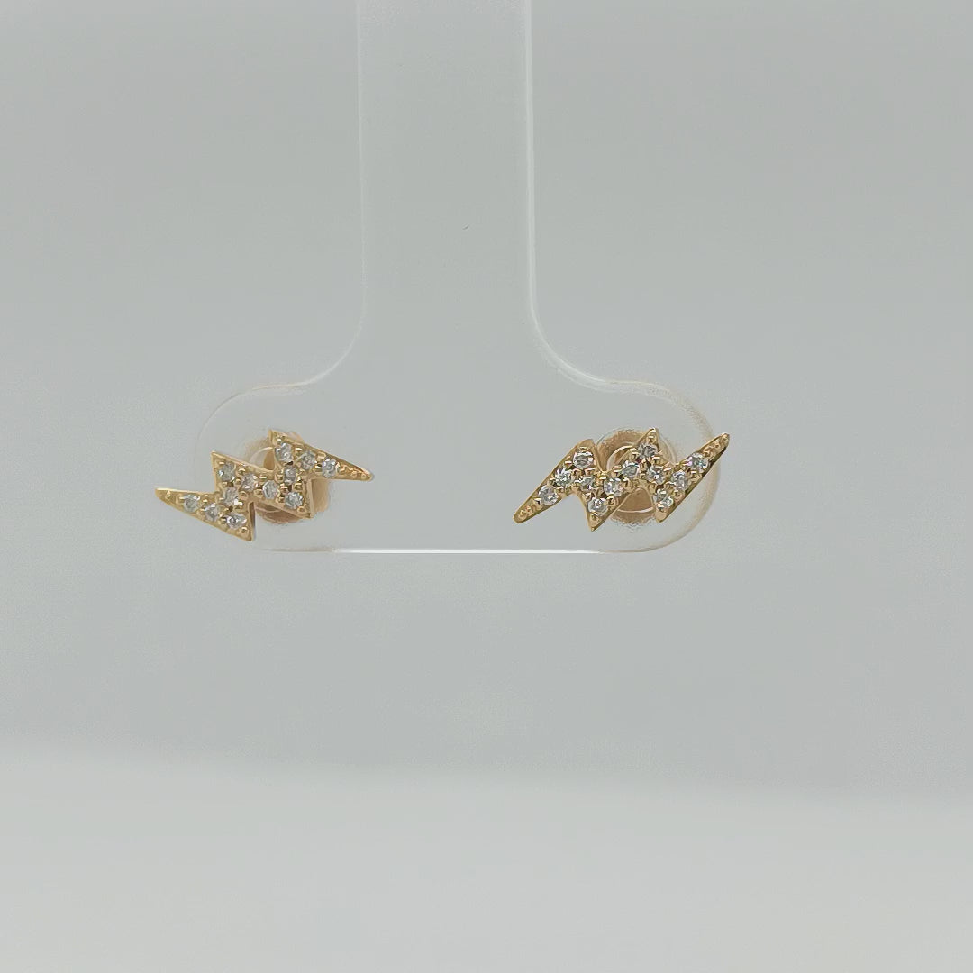 0.09 Cts White Diamond Earring in 14K Yellow Gold