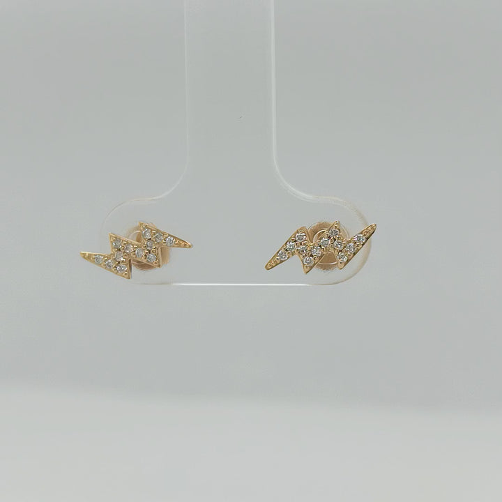 0.09 Cts White Diamond Earring in 14K Yellow Gold