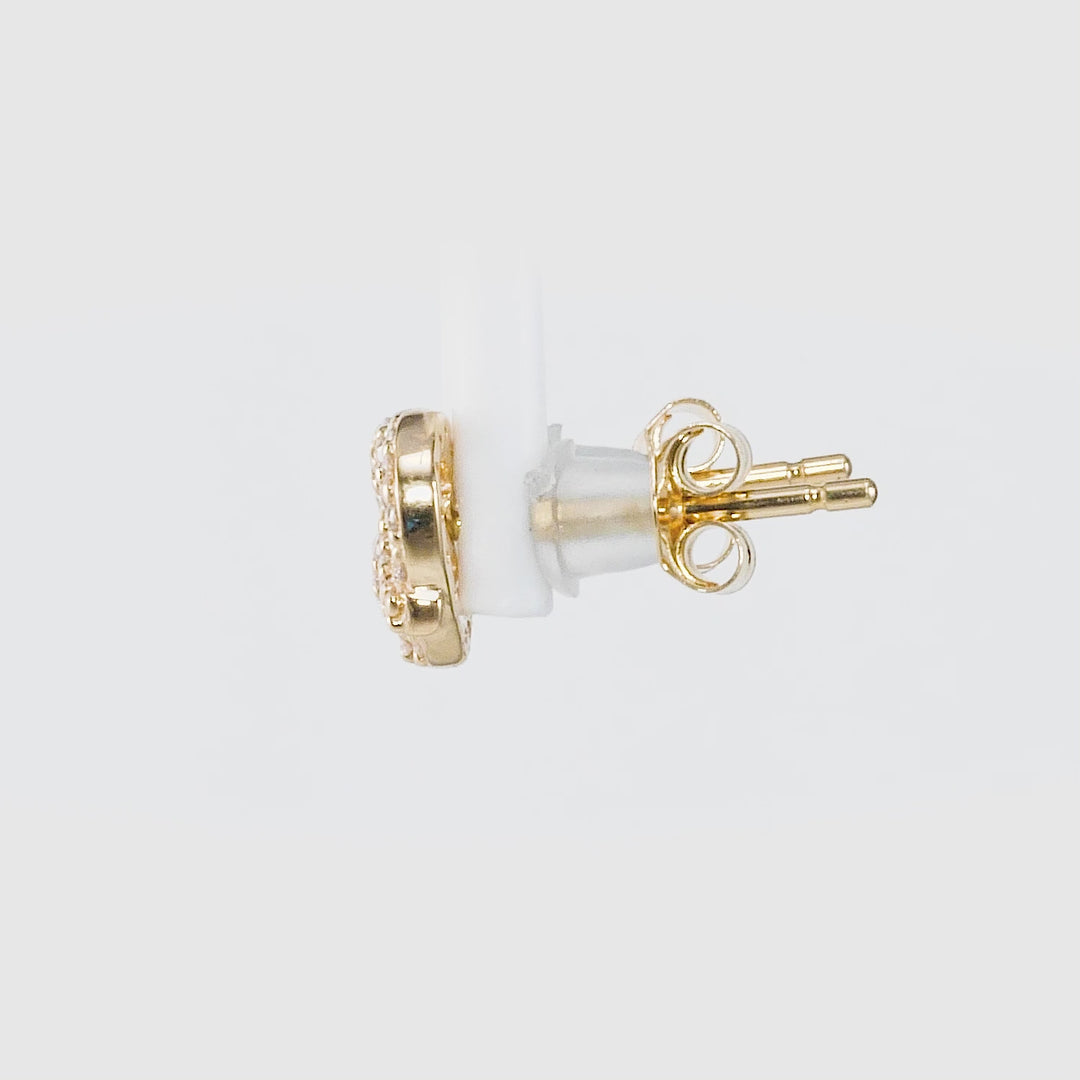0.21 Cts White Diamond Earring in 14K Yellow Gold