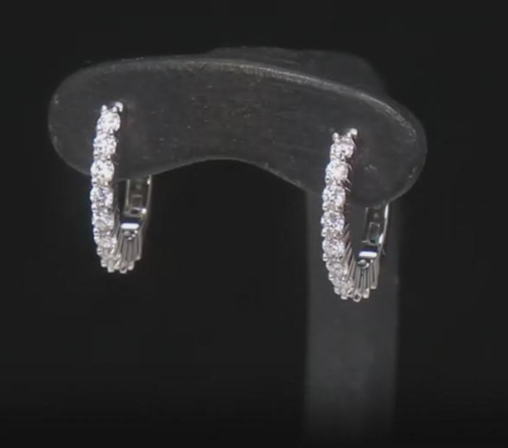 1.02 Cts Lab Grown Diamond Hoop Earring in 925 Platinum Plated
