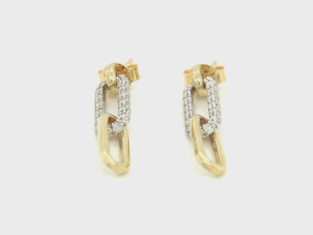 0.52 Cts White Diamond Earring in 14K 2-Tone