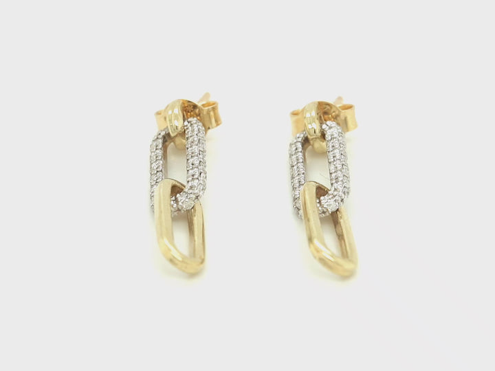 0.52 Cts White Diamond Earring in 14K 2-Tone