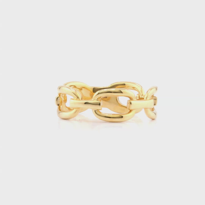 Cable Link Ring in 14K Yellow Gold