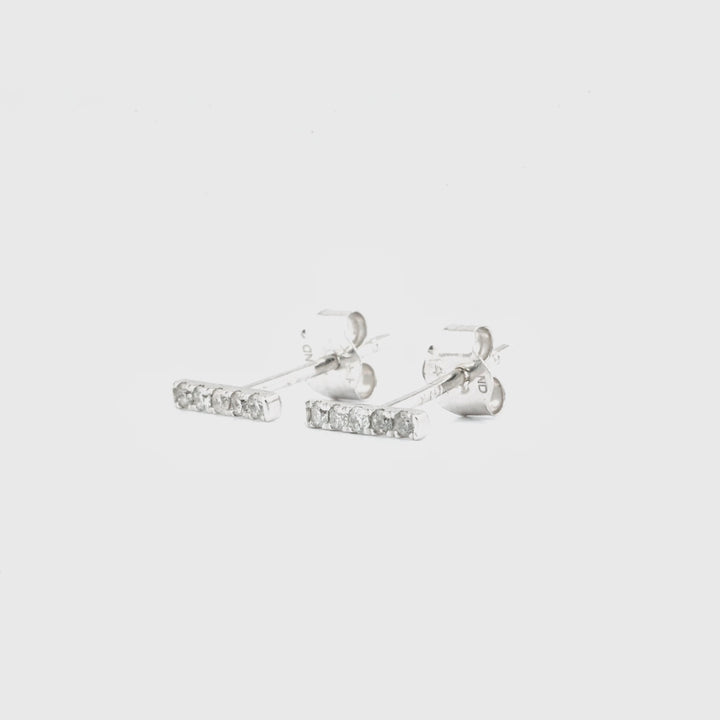 0.07 Cts White Diamond Earring in 14K White Gold