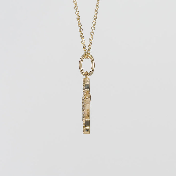 0.22 Cts White Diamond BALLOON DOG Pendant in 14K Yellow Gold