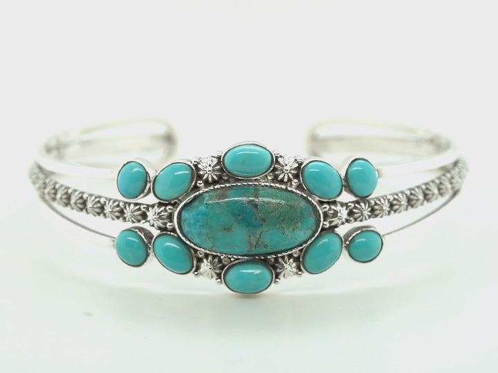 12.55 Ctw Turquoise Bangle in 925