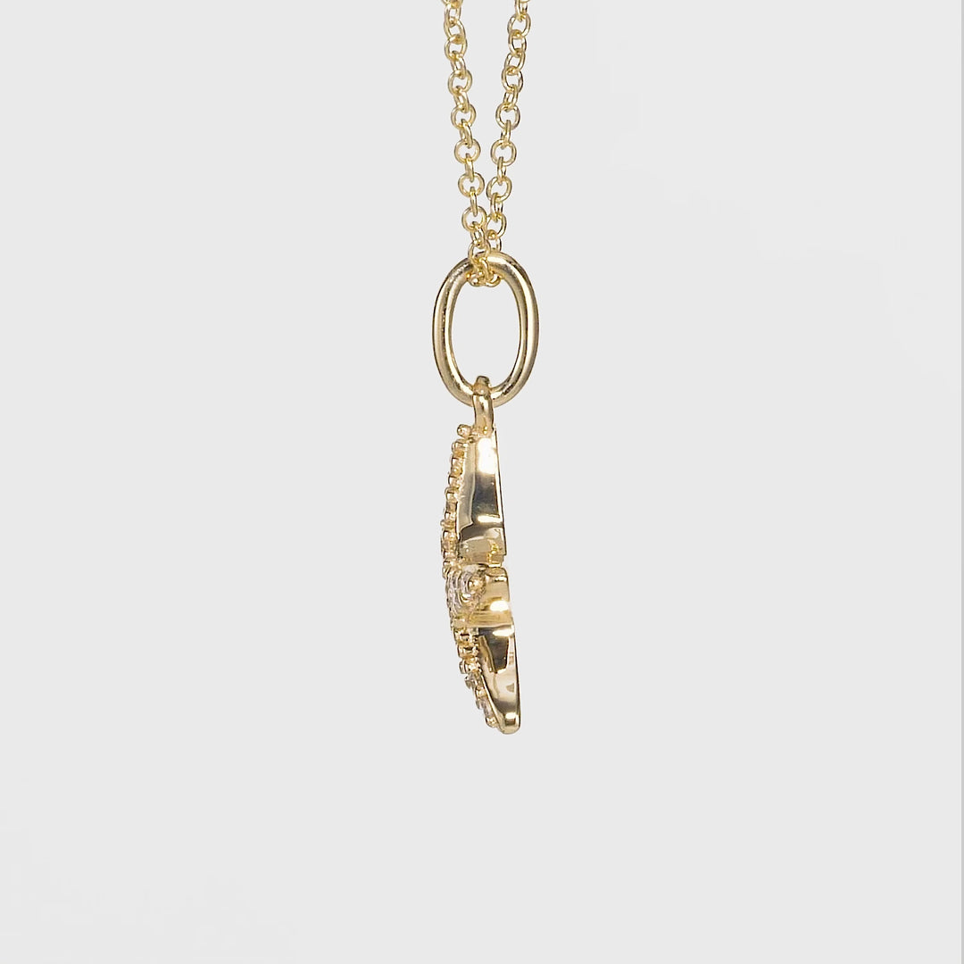 0.10 Cts White Diamond Pendant in 14K Yellow Gold