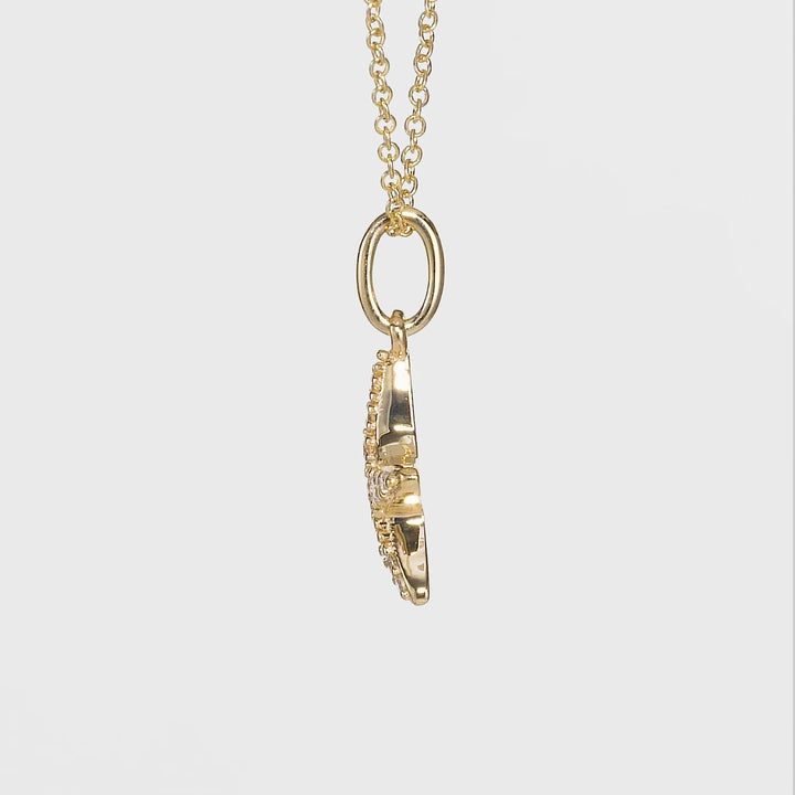 0.10 Cts White Diamond Pendant in 14K Yellow Gold