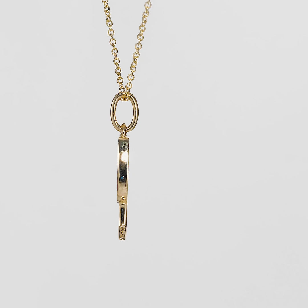 0.14 Cts White Diamond WINE Pendant in 14K Yellow Gold