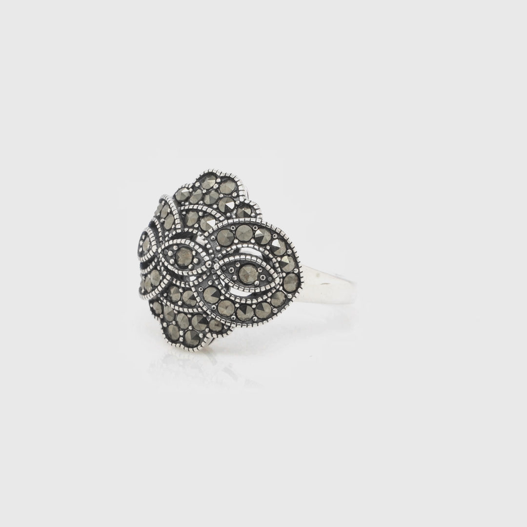 1.34 Cts Marcasite Ring in 925