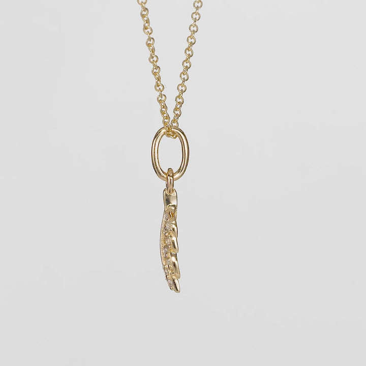 0.06 Cts White Diamond Pendant in 14K Yellow Gold