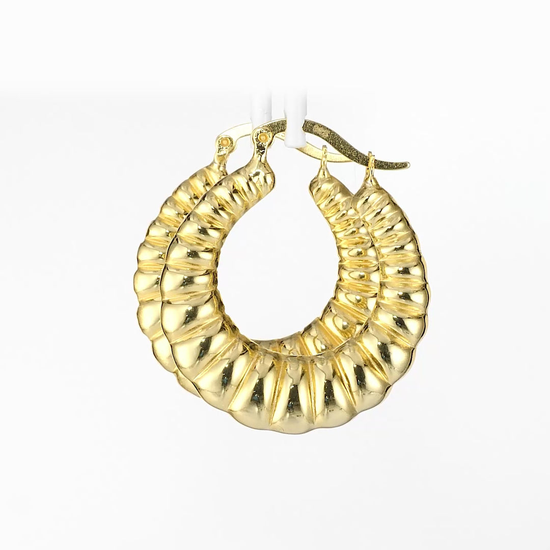 Yellow Gold Plated Hoop Earring in 925 Sterling Silver