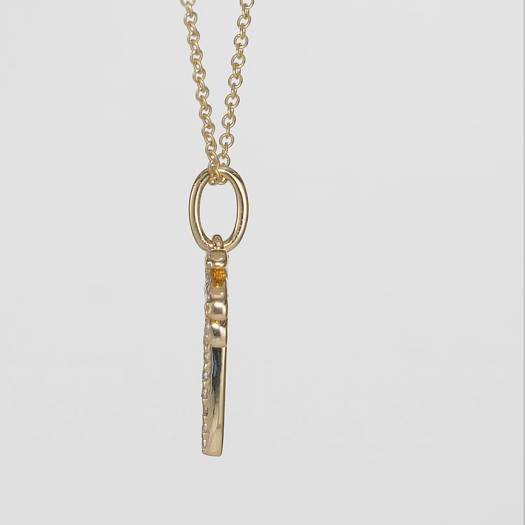 0.11 Cts White Diamond Pendant in 14K Yellow Gold
