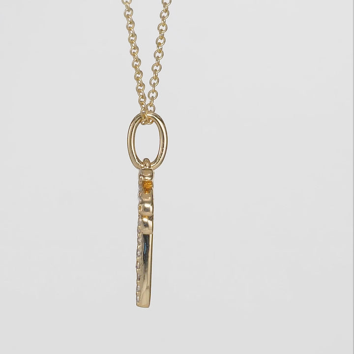 0.11 Cts White Diamond Pendant in 14K Yellow Gold