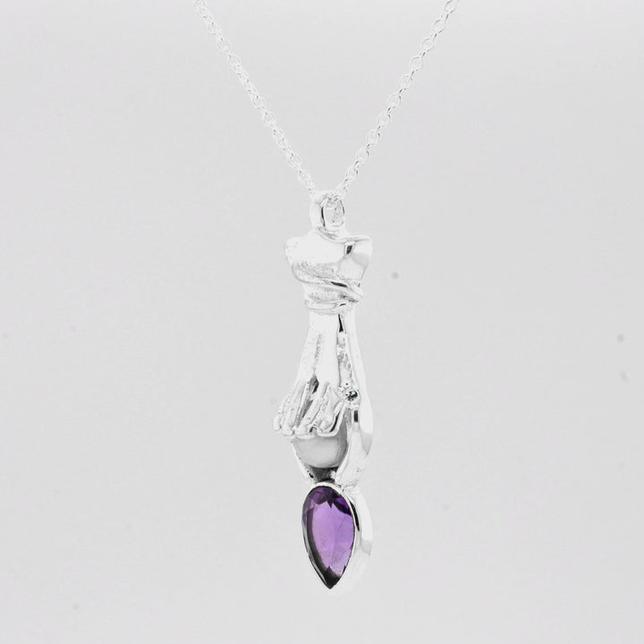 3.00 Cts Amethyst and Pearl Pendant in 925