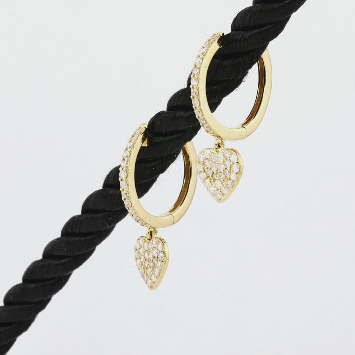 0.51 Cts White Diamond Earring in 14K Yellow Gold