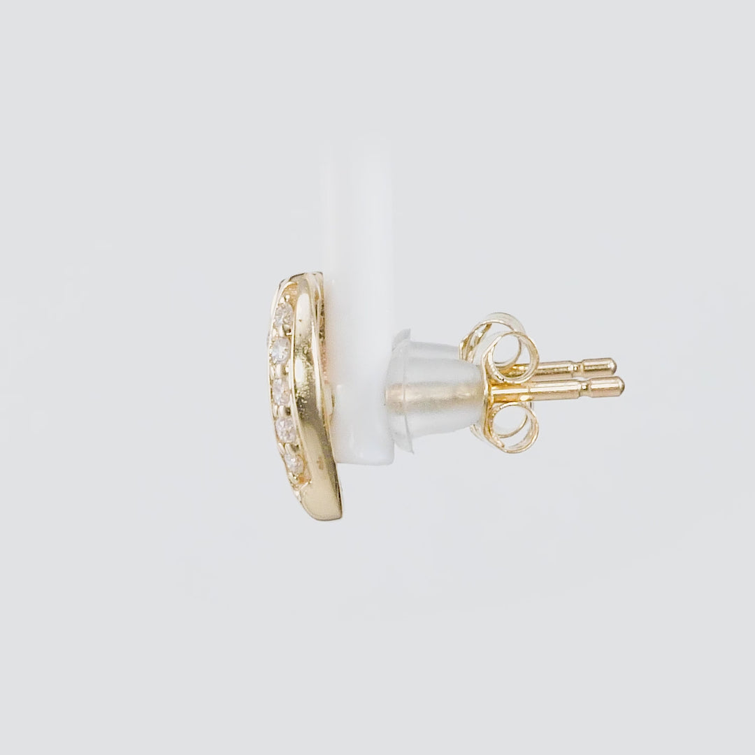 0.20 Cts White Diamond LIPS Earring in 14K Yellow Gold