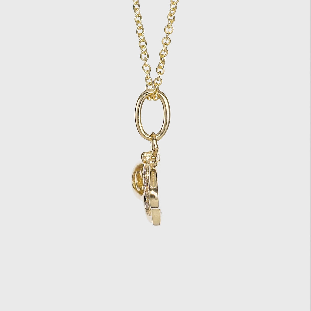 0.02 Cts White Diamond Pendant in 14K Yellow Gold